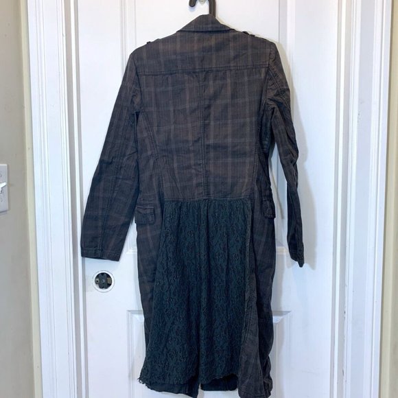 Free People Black Plaid Long Coat - Picture 9 of 10